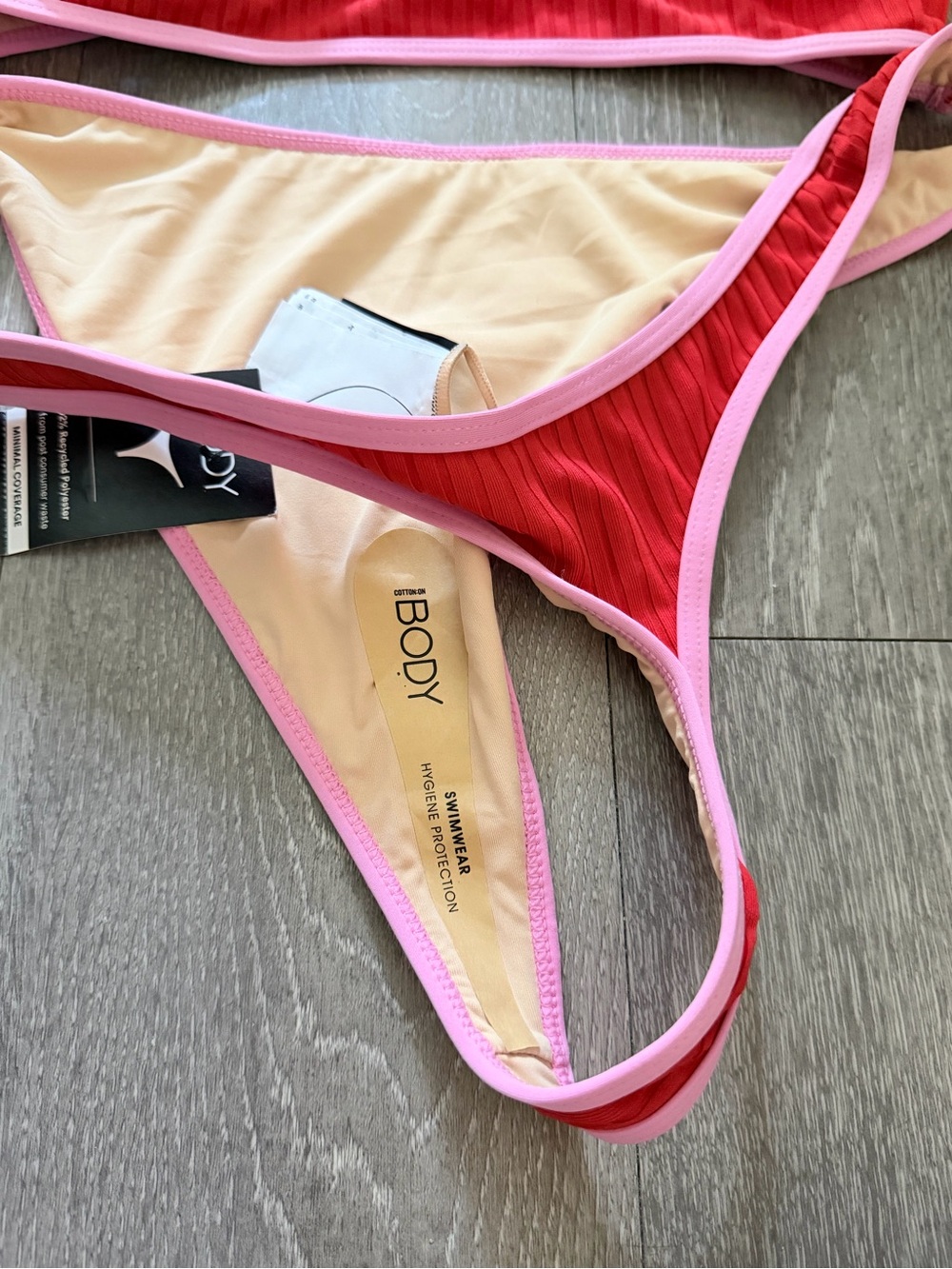 2 Piece Cotton On Body Red Bikini Size Large - Picture 3 of 4